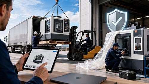 Acheter une machine industrielle en ligne: livraison, déchargement, garantie