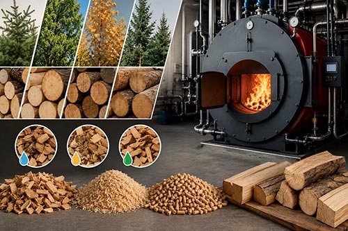 Quel bois brûler dans une chaudière professionnelle: essences, humidité, dimensions
